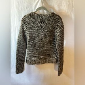 Zara Knit Handmade Sweater, Metallic, Size Medium